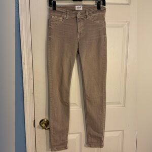 Hudson Women's Size 26Nico Mid Rise‎ Ankle Super Skinny Jeans khaki/light brown